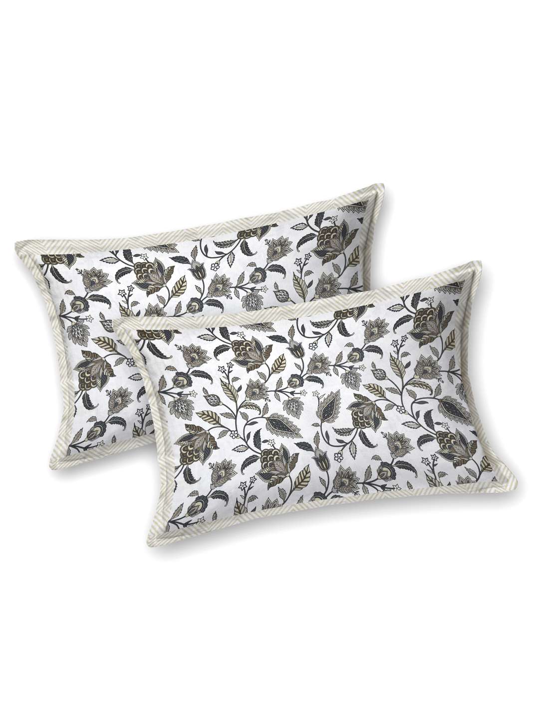 Pure Cotton Block Print Jaipuri Bedsheet - King Size - Green Floral Printed - Image 5