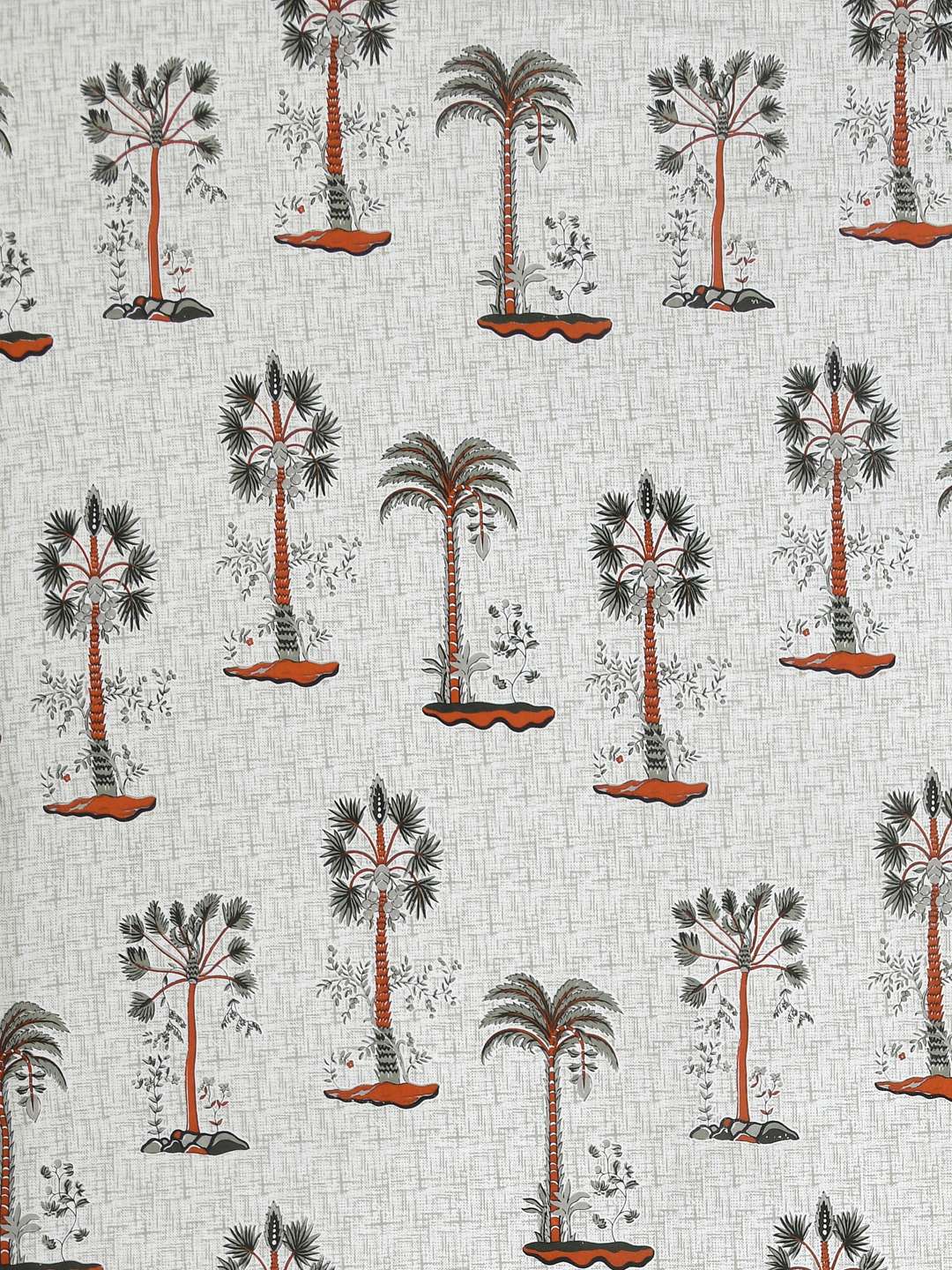 Pure Cotton Block Printed Bedsheet with 2 Pillow Covers - King Size - Orange Pristine Palms - Image 5