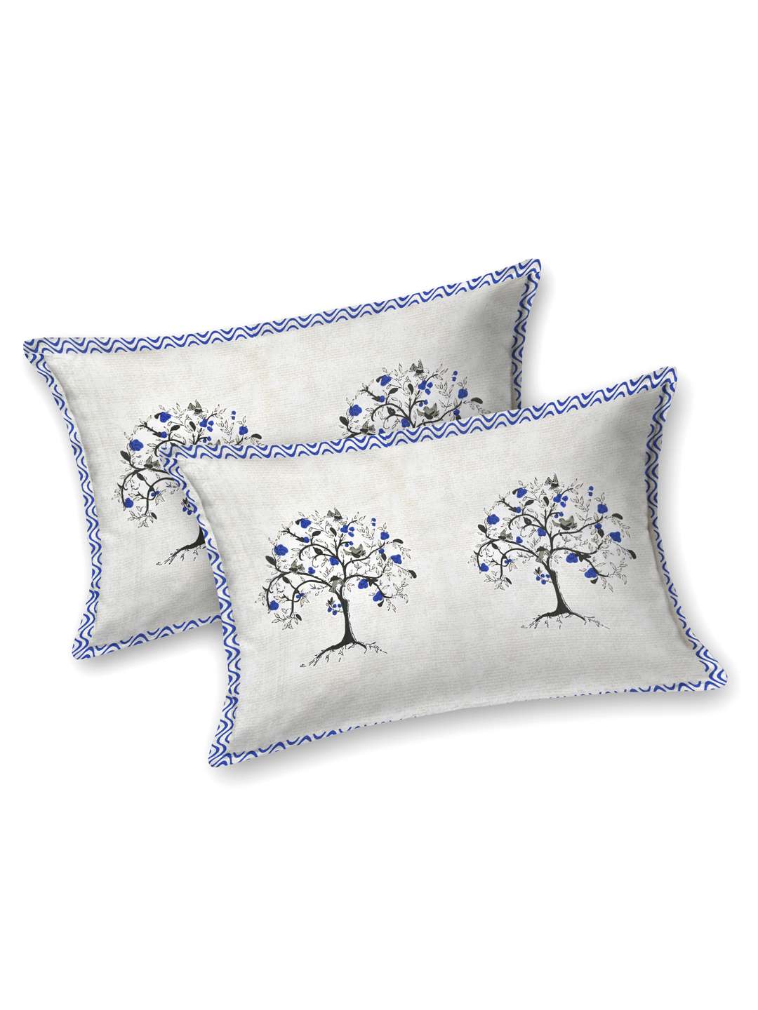 Cream Coloured Printed Pure Cotton - King Bedsheet with 2 Pillow Covers - Image 5