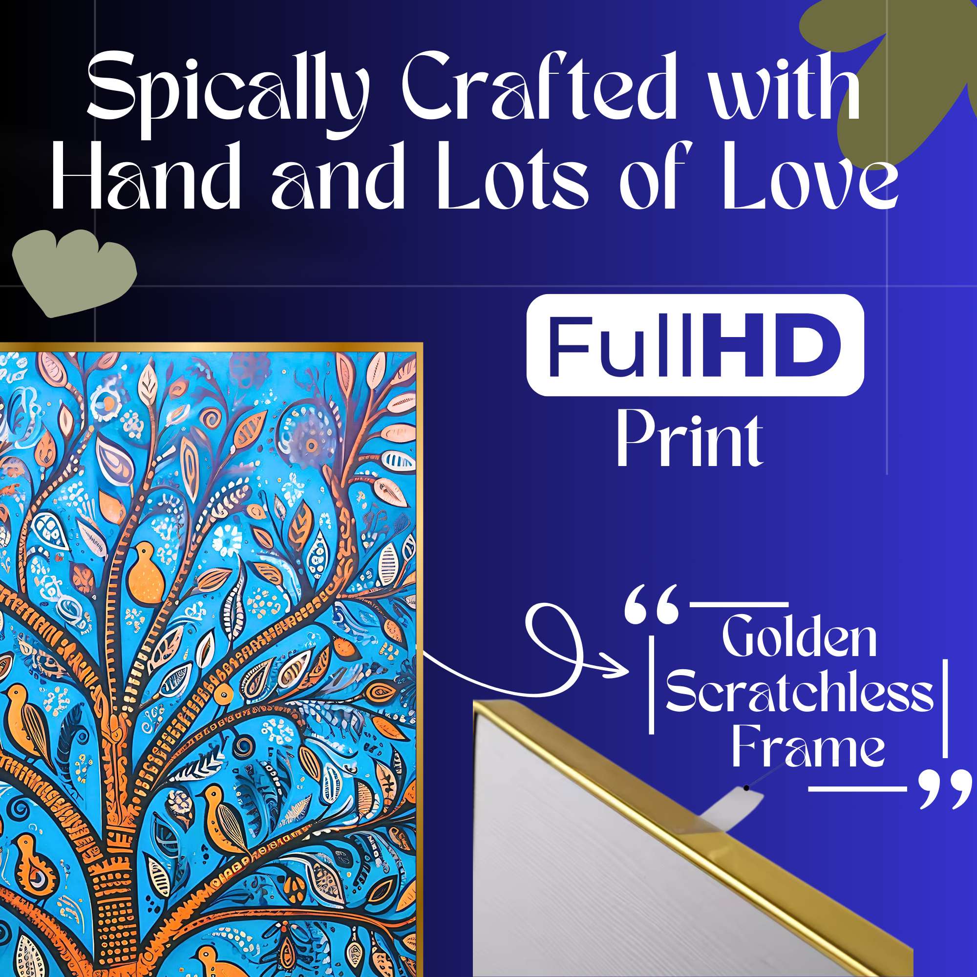 Set of Four Wall Paintings for Wall Decoration Golden Framed Wall Paintings for Living Room & Bedroom Wall Art for Home Decoration & Office Wall Décor (13x10 inch CH-GD4-2) - Image 2